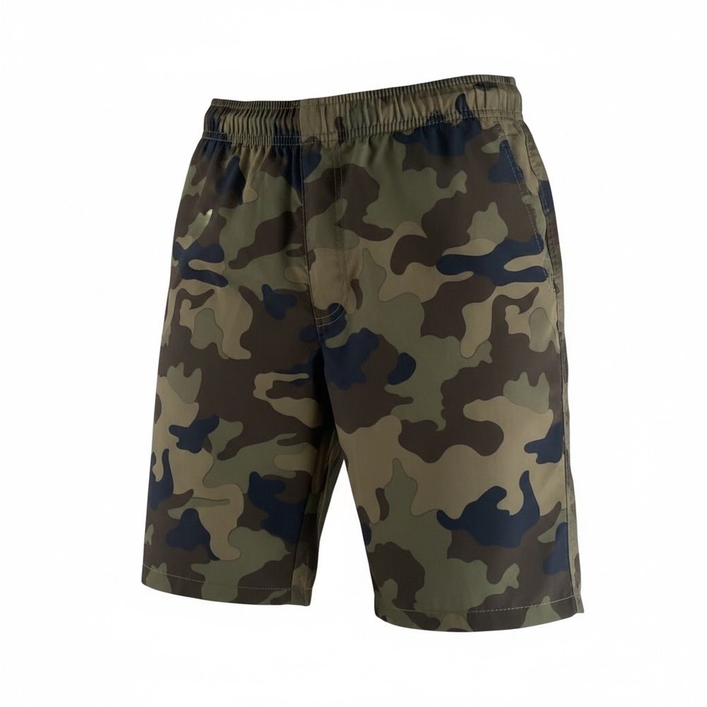 Cat & Jack Boys Olive and Brown shorts size L Camouflage pattern.